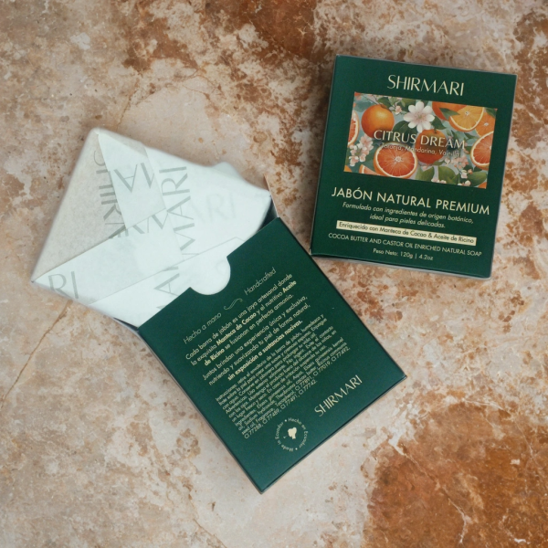 Jabón Natural Premium con Manteca de Cacao | Aroma: Citrus Dream - Imagen 2